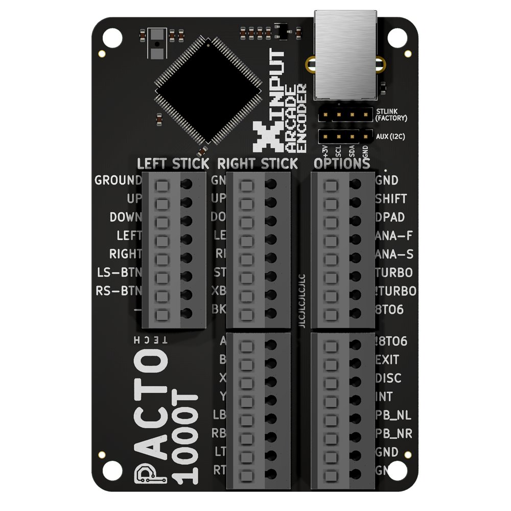 Pacto Tech 1000T- 1 Player Twinstick Control Interface for Arcade Cabinets (Supports Xinput Protocol)