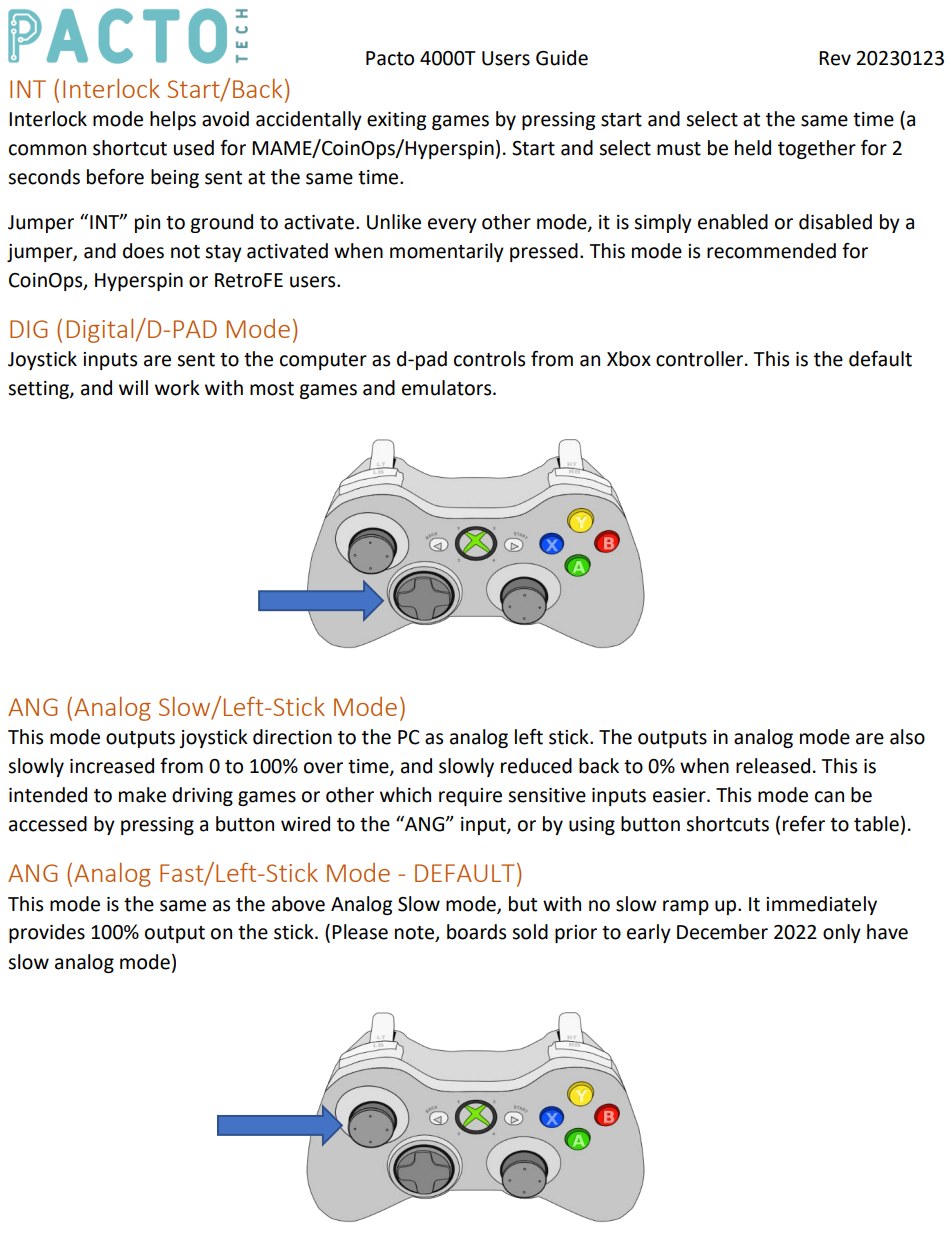 Pacto Tech 4000T - 4 Player Control Interface for Arcade Cabinets (supports Xinput Protocol)