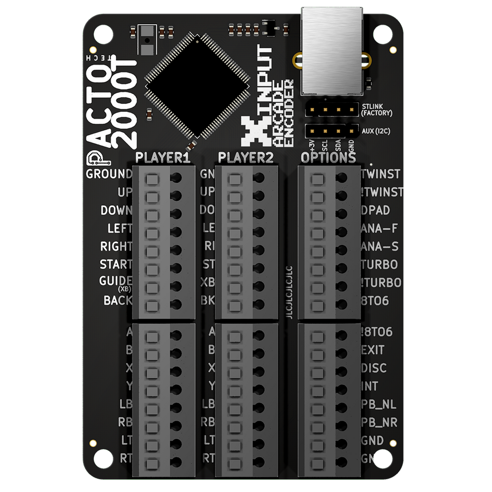 Pacto Tech 2000T 2 Player Xinput Control Interface For Arcade Cabinets pacto-tech-2000t-2-player-xinput-control-interface-for-arcade-cabinets