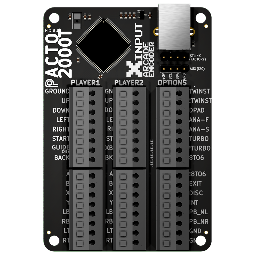 Pacto Tech 2000T- 2 Player Control Interface for Arcade Cabinets (Supports Xinput Protocol)