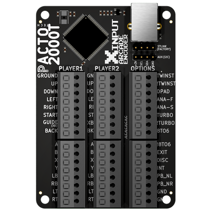 Pacto Tech 2000T- 2 Player Control Interface for Arcade Cabinets (Supports Xinput Protocol)