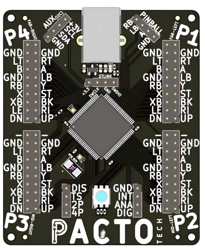 Pacto Tech 4000H - 4 Player Control Interface for Arcade Cabinets (supports Xinput Protocol)