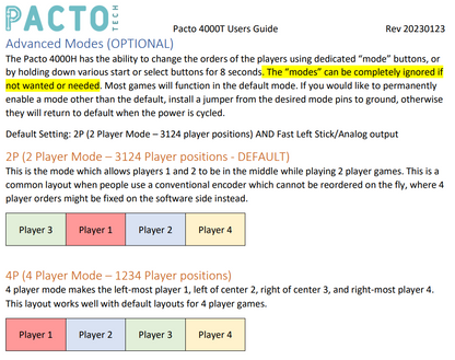 Pacto Tech 4000T - 4 Player Control Interface for Arcade Cabinets (supports Xinput Protocol)